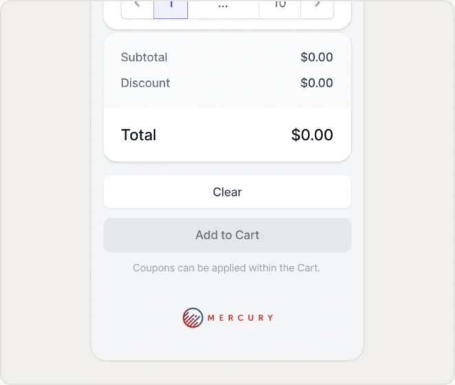Mobile cart totals